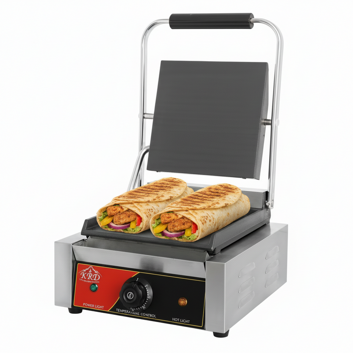 KRD Heavy Duty Panini Contact grill Single Smooth 1.8kw KEG-811B