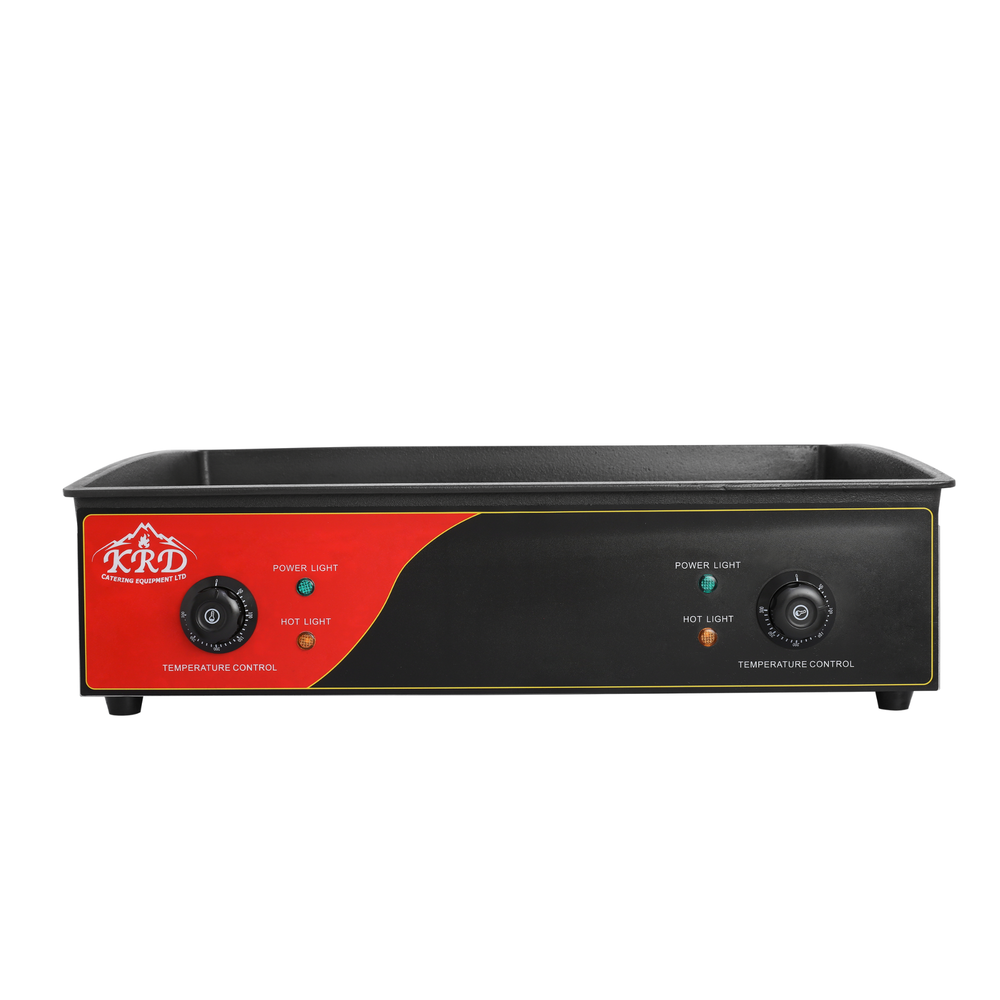 KRD Commercial Griddle Smooth 640x400mm Enamelled plate 3.6kW Electric KEG-830 for efficient cooking in commercial kitchens.