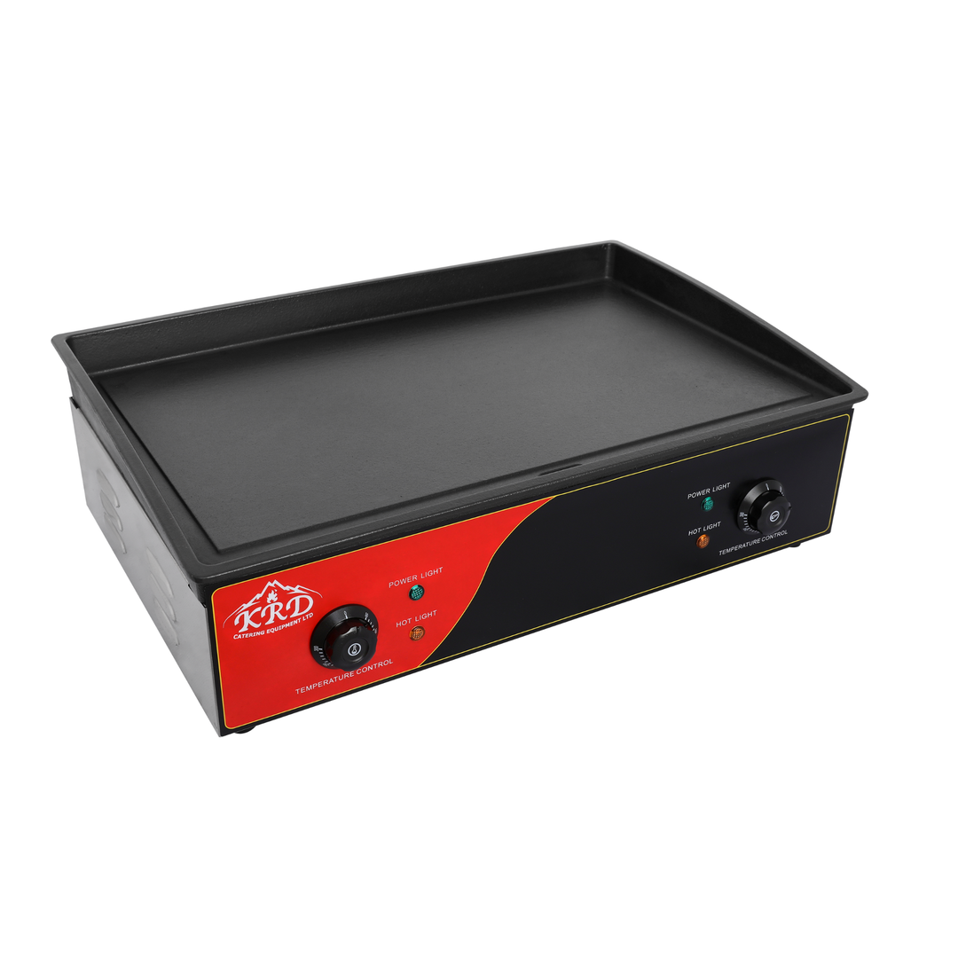 KRD Commercial Griddle Smooth 640x400mm Enamelled plate 3.6kW Electric KEG-830 for commercial catering and kitchen equipment.