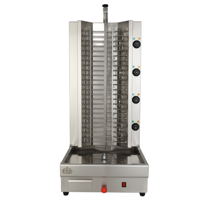 KRD Professional Electric Doner Kebab Machine grill 4 burner 10.4kW with stainless steel design, ideal for commercial kitchen equipment.