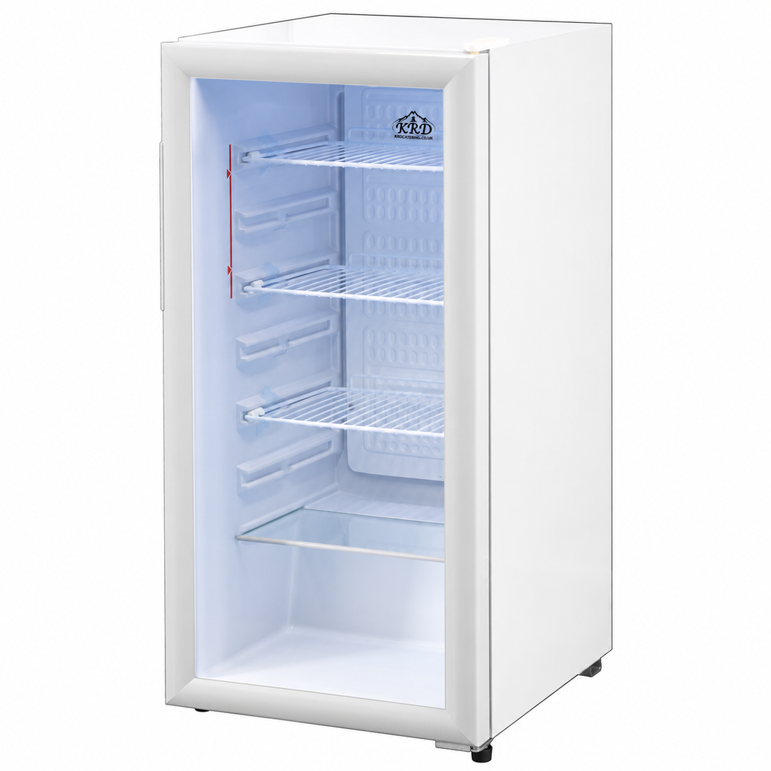 KRD 141L Back Bar Cooler Single Hinged Glass Door White DR-160