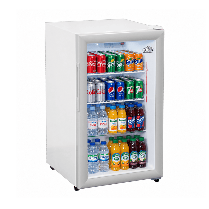 KRD 109L Back Bar Cooler Single Hinged Glass Door White DR-120