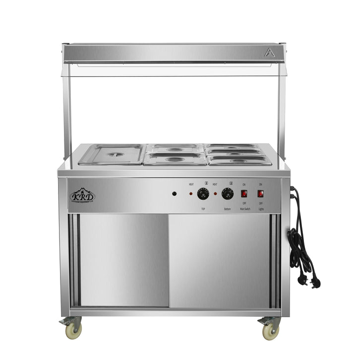 KRD Professional Bain Marie Showcase Hot Display With Heated Gantry 110(W)cm 3xGN1/1