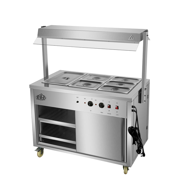 KRD Professional Bain Marie Showcase Hot Display With Heated Gantry 110(W)cm 3xGN1/1