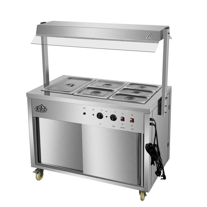 KRD Professional Bain Marie Showcase Hot Display With Heated Gantry 110(W)cm 3xGN1/1