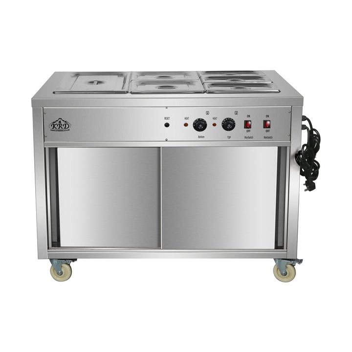KRD Mobile Bain Marie Hot Cupboard 1215mm GN Pan Top YH3W1