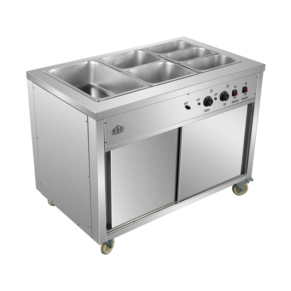 KRD Mobile Bain Marie Hot Cupboard 1215mm GN Pan Top YH3W1