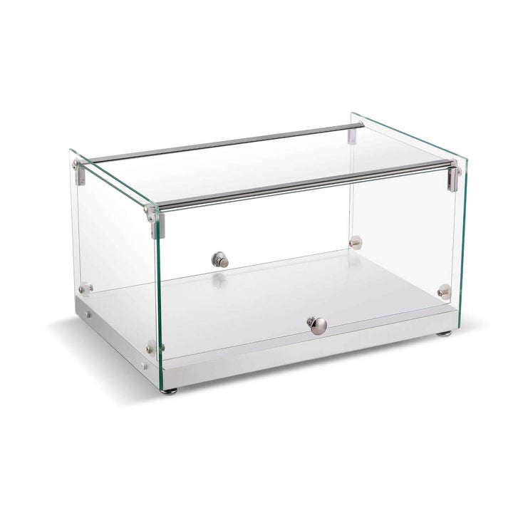 KRD 55cm Grab &amp; Go Neutral Display Case Squared 555x361x312mm XCZ35L, glass showcase with stainless steel base, 1 front door.