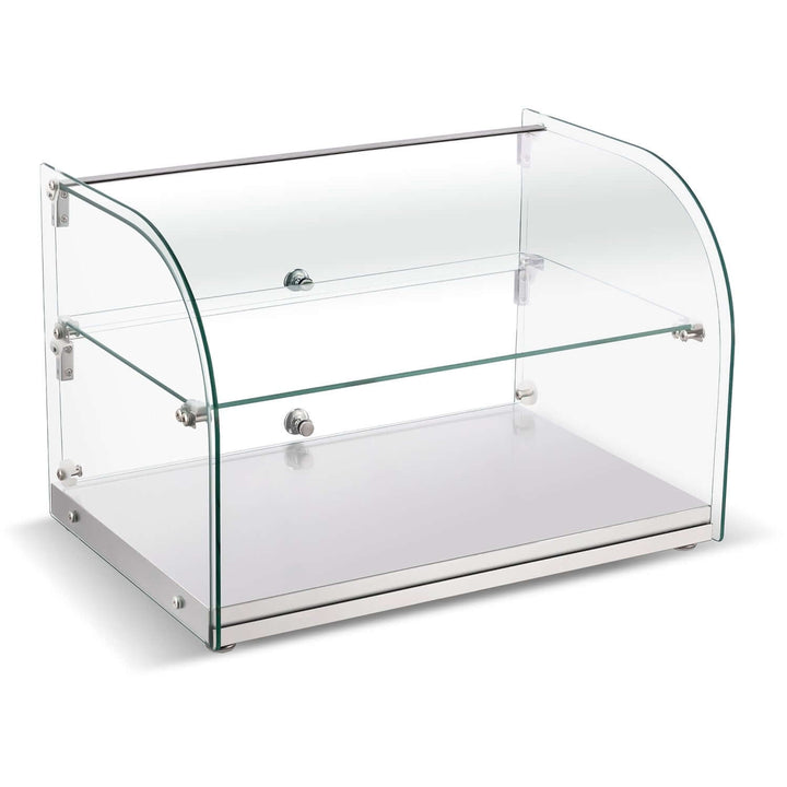 KRD Neutral Display Case Curved 2 Tier 555x380x368mm Stainless steel f
