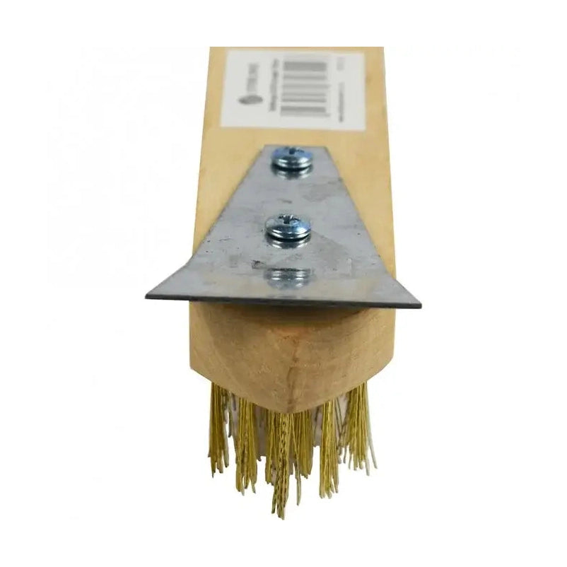 KRD BBQ Grill Cleaning Brush with Scraper 30cm Wooden Handle Pack of 3