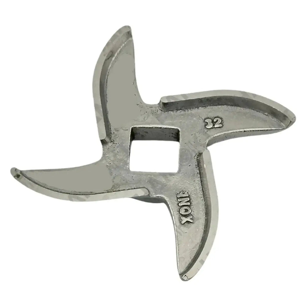 KRD Size 32 Meat Mincer Blade Replacement Knife Cutter Spare Part, hardened steel, cross-blade design, universal fitment.
