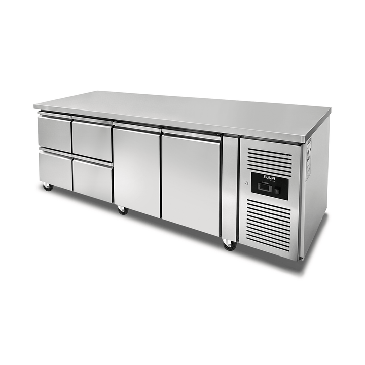 KRD Commercial Refrigerated Counter 4 Door 700mm Depth THP4140TN