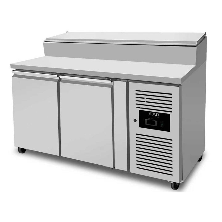 KRD Saladette Preparation Counter 2 doors 7x GN1/3 1510x800x1085mm designed for commercial kitchen use with stainless steel construction.