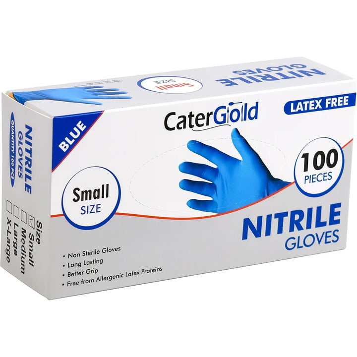 KRD Disposable Nitrile Gloves Blue Small (Pack of 100)