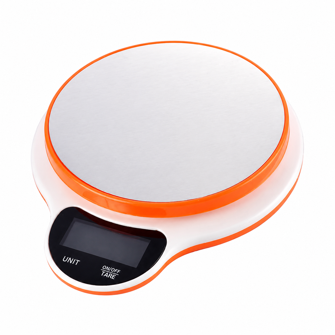 KRD BC-P30 10kg digital kitchen scale with orange trim