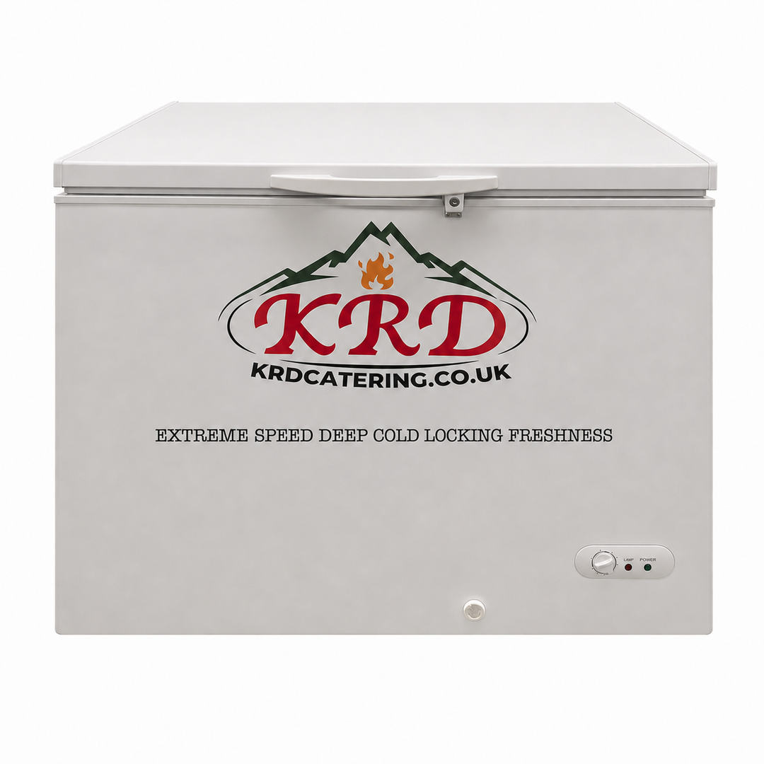 KRD BD/C358 268L commercial chest freezer front view