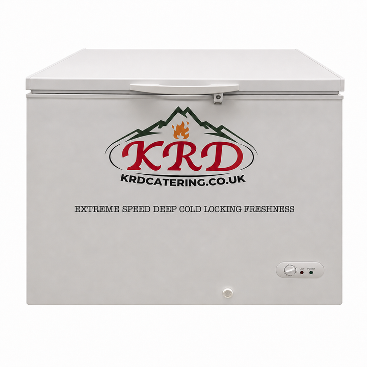 KRD BD/C358 268L commercial chest freezer front view