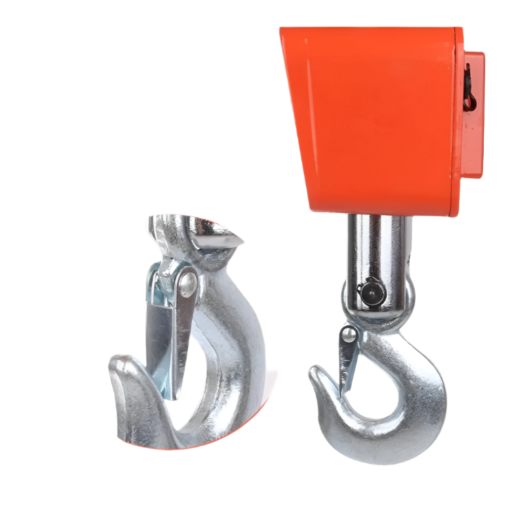 KRD Commercial Crane Scale hook assembly with orange casing, designed for 500kg capacity weighing applications.