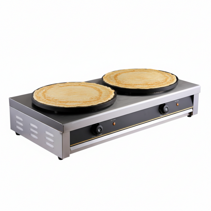 KRD Commercial Double Electric Crepe maker 2x400mm Double 6kW Plate OP2