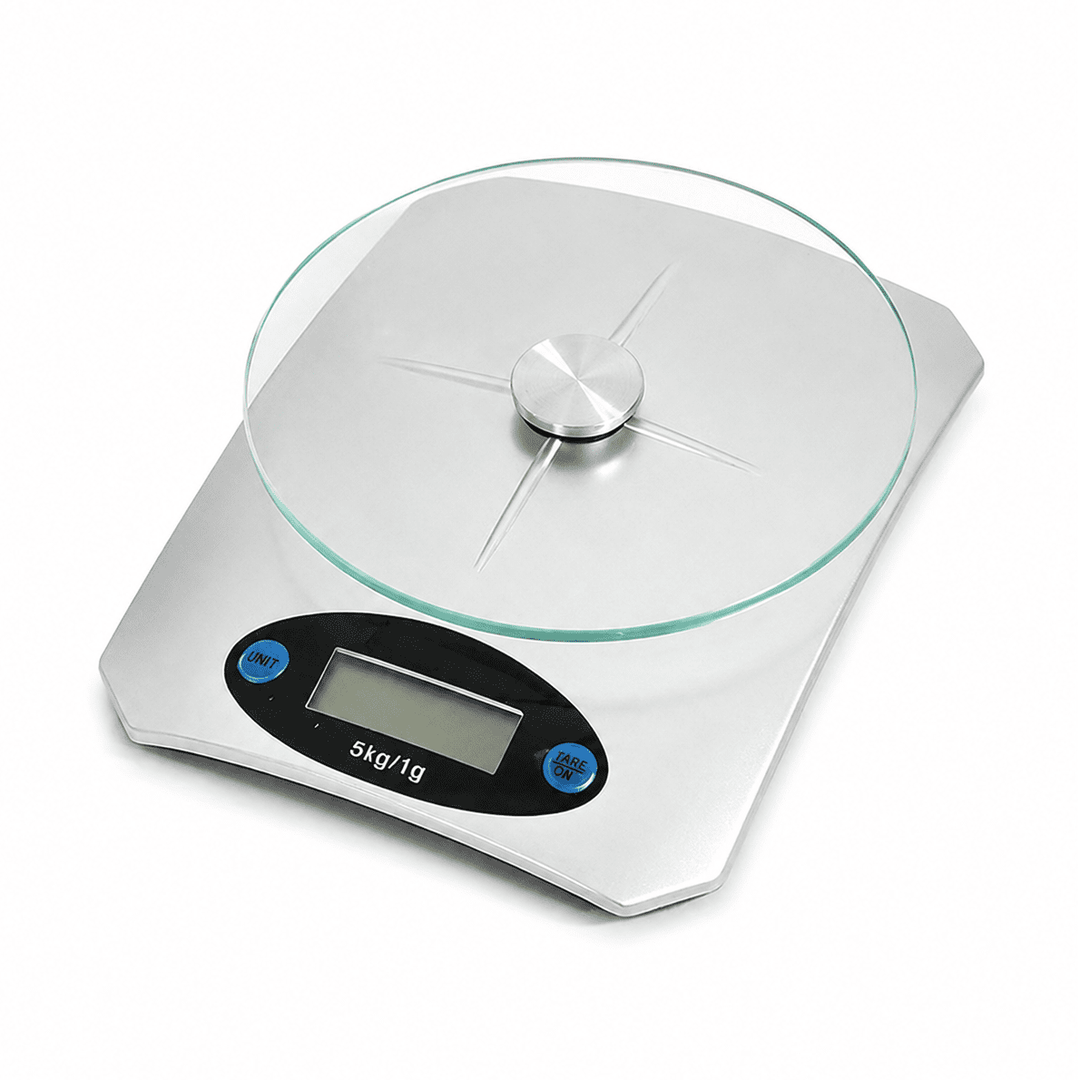 KRD KE-5 5kg digital kitchen scale with glass platform