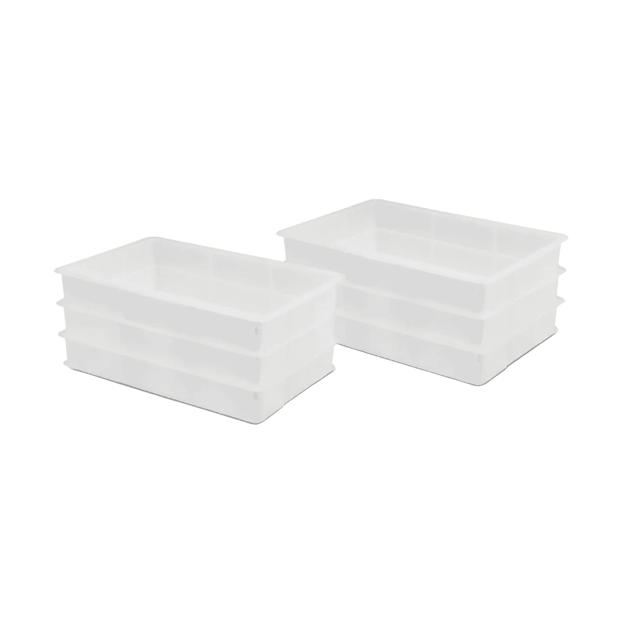 Pack of 6 Stackable Pizza Dough Box Proofing 60x40x 9.5cm