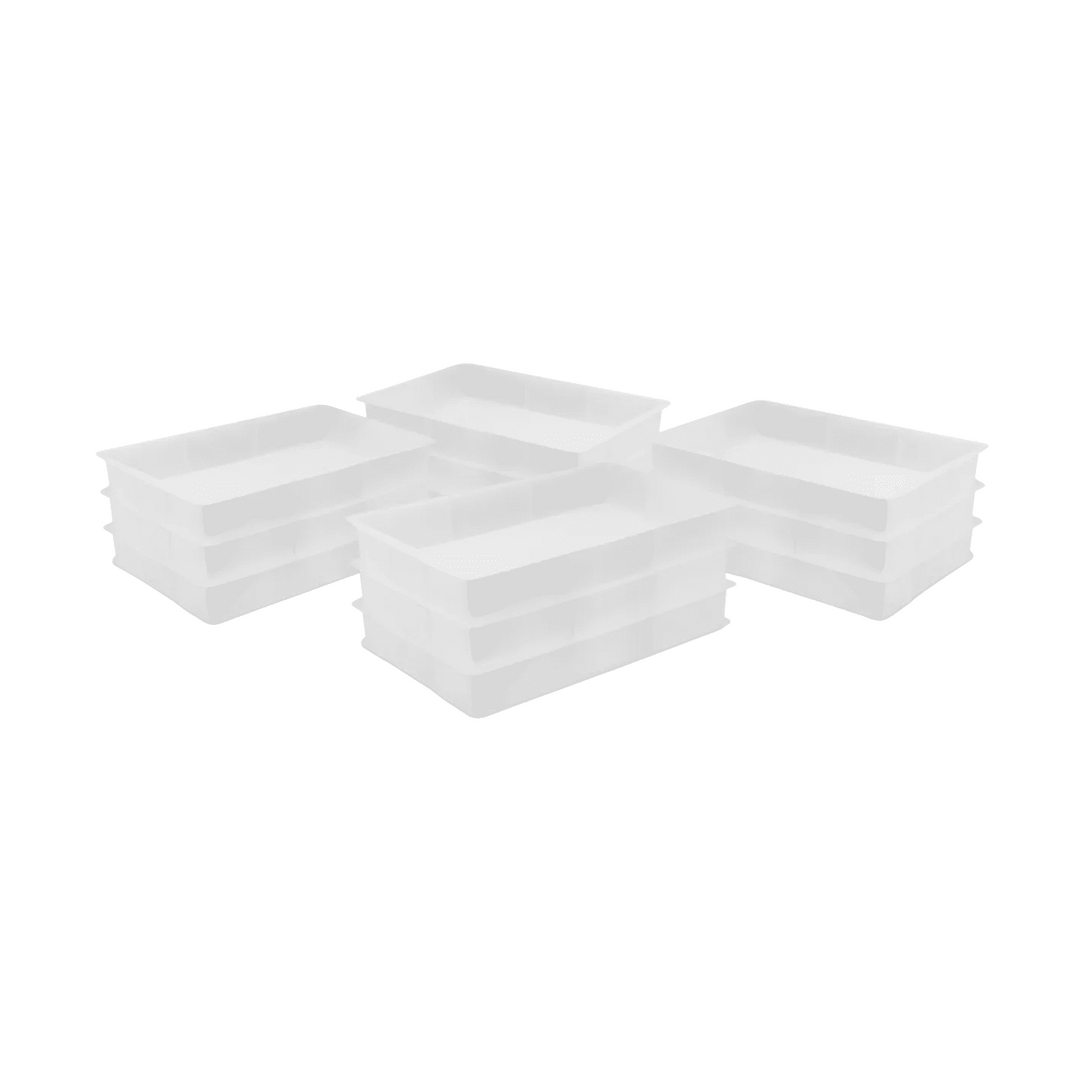 Pack of 12 Stackable Pizza Dough Box Proofing 60x40x 9.5cm