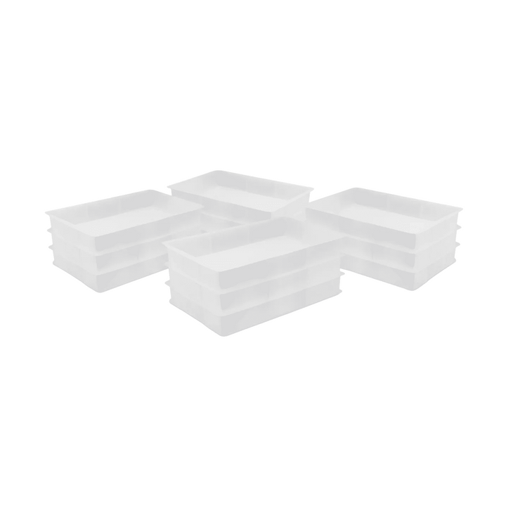 Pack of 12 Stackable Pizza Dough Box Proofing 60x40x 9.5cm