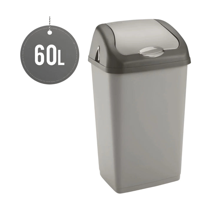 Plastic Swing Bin for Home &amp; Kitchen Rubbish Waste(Talpa &amp; Talpa, 2x 60L)