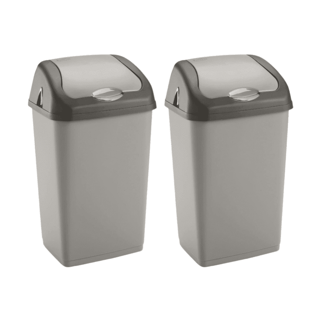 Plastic Swing Bin for Home &amp; Kitchen Rubbish Waste(Talpa &amp; Talpa, 2x 60L)