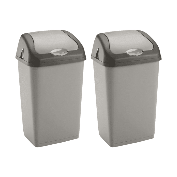 Plastic Swing Bin for Home &amp; Kitchen Rubbish Waste(Talpa &amp; Talpa, 2x 60L)
