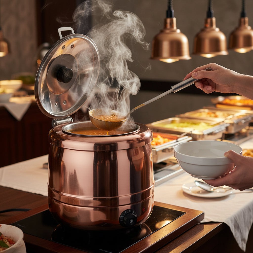 KRD Commercial Soup kettle Rose Gold Stainless Steel 10 litres KSK10RG