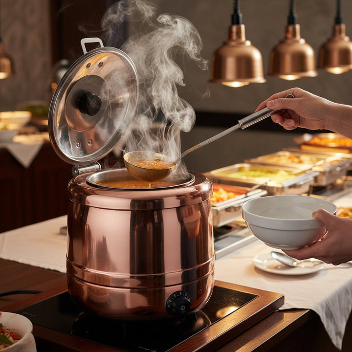 KRD Commercial Soup kettle Rose Gold Stainless Steel 10 litres KSK10RG