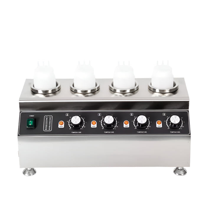 KRD Commercial Four-Bottle Electric Sauce Warmer Stainless HSW314