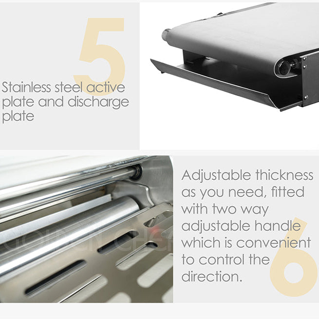 KRD Professional Dough Sheeter Stand type Roller width 380mm LSP380