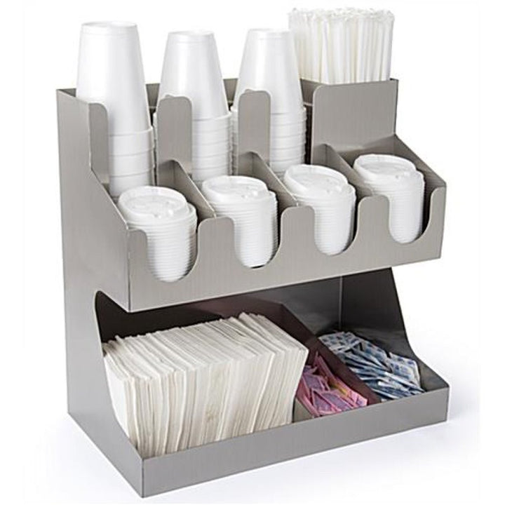 KRD Stainless Steel 2 Tier Cup Holder / Dispenser Φ100mm Cups 7 Stacks 62006