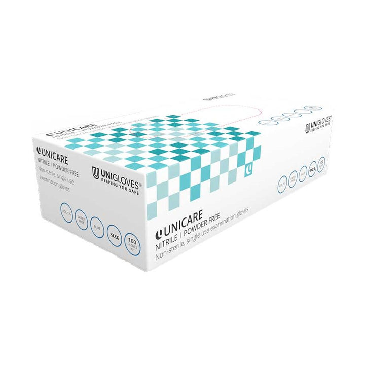 Disposable Nitrile Gloves Powder Free Blue Examination Pack of 100