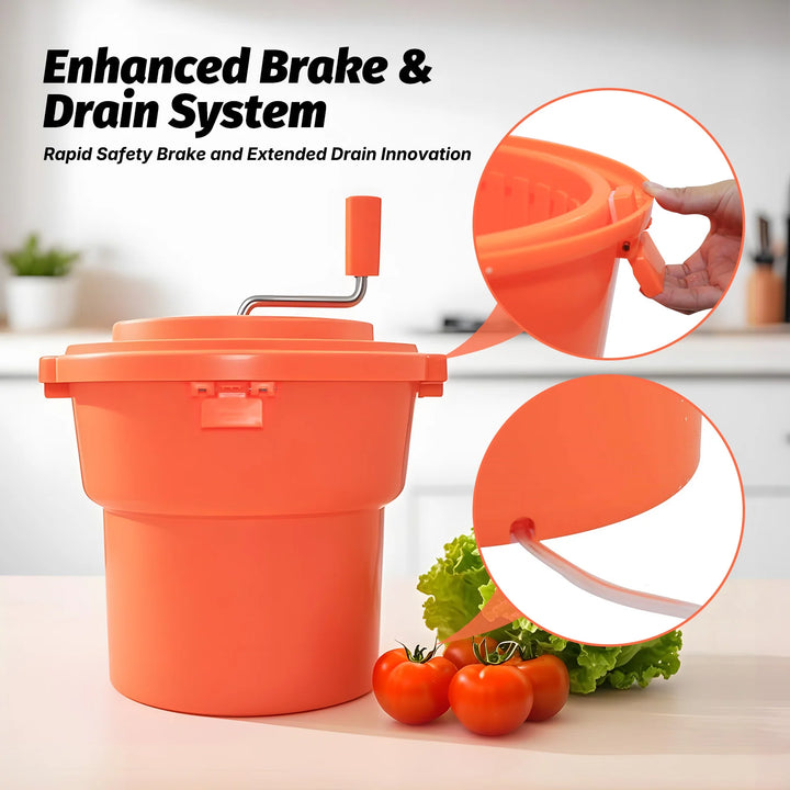 KRD Large Salad Spinner Manual Salad Dryer with Handly for Commercial Restaurant.HZM-TST702