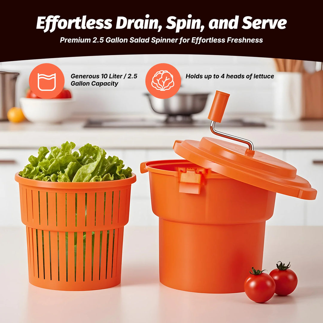 KRD Large Salad Spinner Manual Salad Dryer with Handly for Commercial Restaurant.HZM-TST702