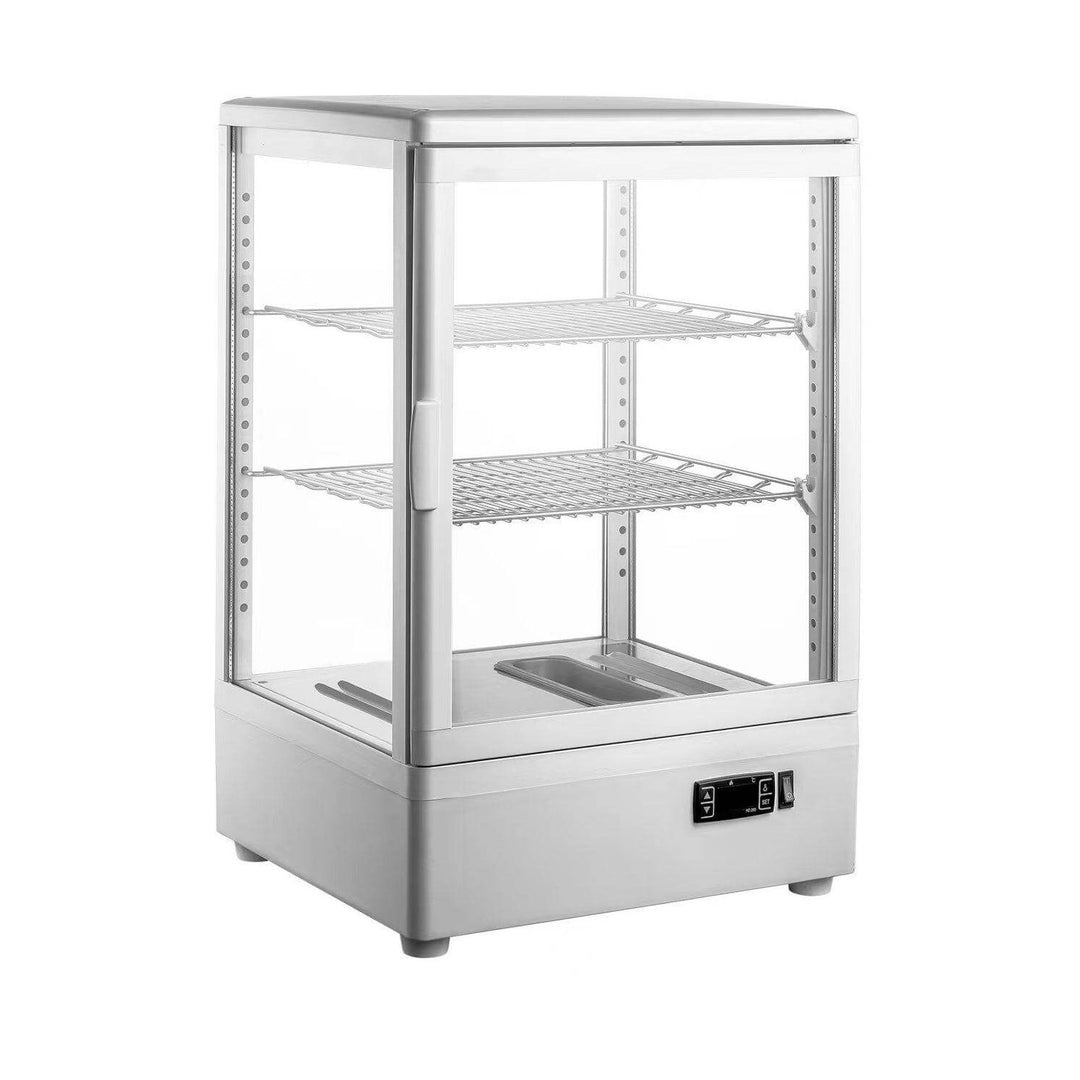KRD Countertop Heated Display Cabinet Warmer 58 litres 2 shelves White 1 Hinged door XCR58L commercial catering equipment