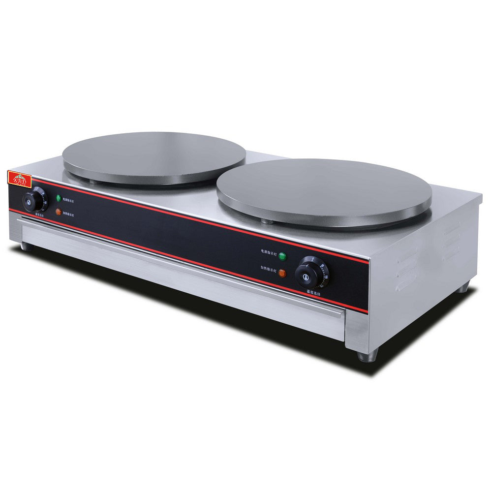 KRD Commercial Electric Crepe Maker Double 2x400mm Plates
