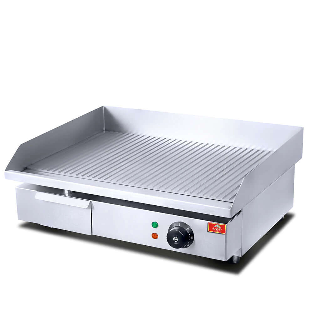 KRD Commercial Griddle Ribbed 550x450x230mm 3kW Electric HEG821