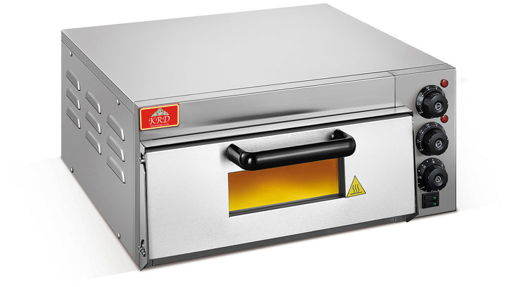 KRD single Electric Pizza Oven 4 Pizzas of 8'' CG-1S, compact and efficient for pizzerias and restaurants, with Firestone feature.