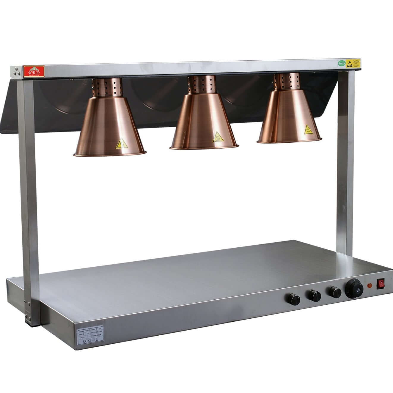 KRD Triple Buffet food warmer with gantry 3 infrared lamps Sneeze guar