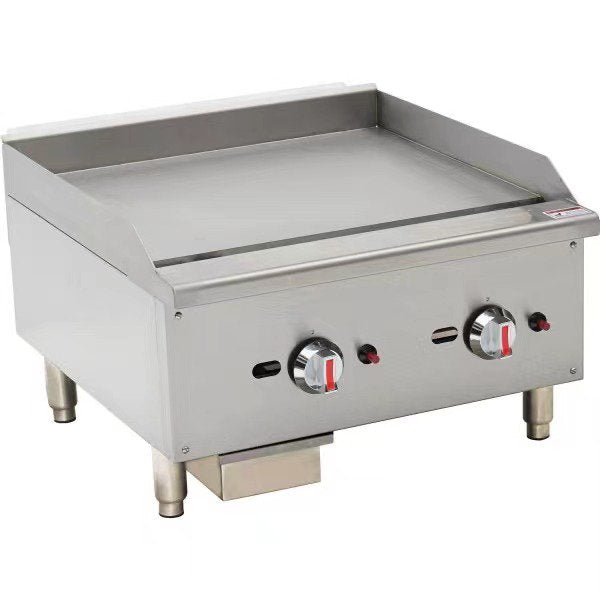 KRD Premium Commercial Gas Griddle Smooth plate 2 burners 14kW Countertop EGG24S