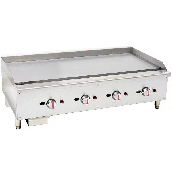 KRD Premium Commercial Gas Griddle Smooth Chrome plate 4 burners 28kW Countertop EGG48S 120cm